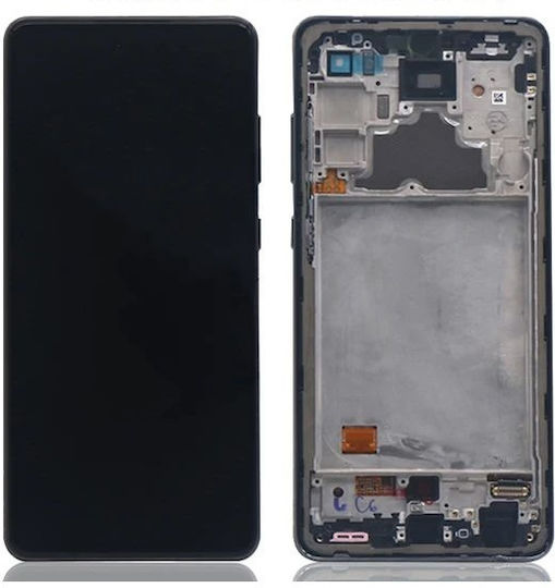 Οθόνη OLED με Μηχανισμό Αφής και Πλαίσιο για Samsung Galaxy A72, A725, A72 5G, A726 (Μαύρο)
