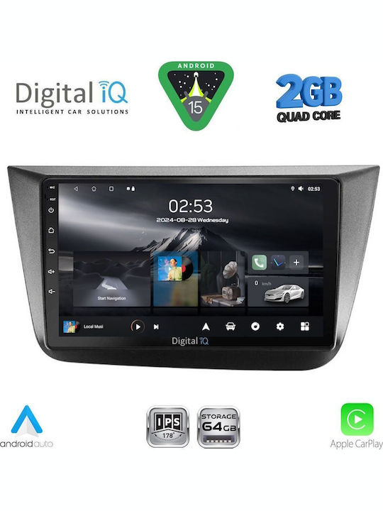Digital IQ Car Audio System for Seat Altea 2004-2015 (Bluetooth/USB/WiFi/GPS/Apple-Carplay/Android-Auto) with Touch Screen 9"