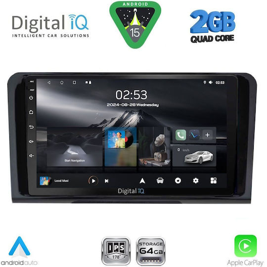 Digital IQ Car Audio System for Mercedes-Benz ML / GL Class 2005-2011 (Bluetooth/USB/WiFi/GPS/Apple-Carplay/Android-Auto) with Touch Screen 9"