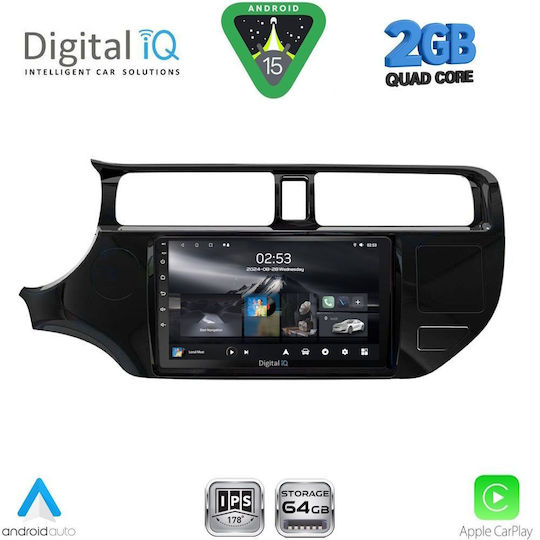 Digital IQ Car Audio System for Kia Rio 2012-2015 (Bluetooth/USB/WiFi/GPS/Apple-Carplay/Android-Auto) with Touch Screen 9"