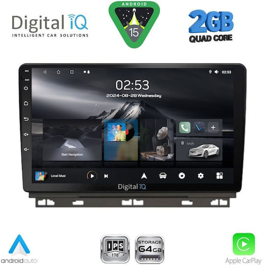 Digital IQ Ηχοσύστημα Αυτοκινήτου για Renault Clio / Captur 2019 (Bluetooth/USB/WiFi/GPS/Apple-Carplay/Android-Auto) με Οθόνη Αφής 9"