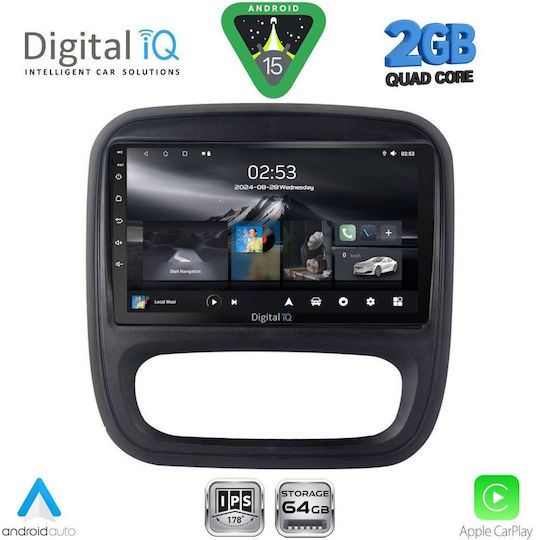 Digital IQ Ηχοσύστημα Αυτοκινήτου για Opel Vivaro Renault Trafic Nissan NV300 2014-2019 (Bluetooth/USB/WiFi/GPS/Apple-Carplay/Android-Auto) με Οθόνη Αφής 9"