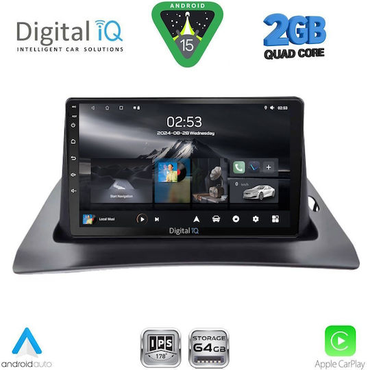 Digital IQ Car Audio System for Renault Kangoo 2010-2021 (Bluetooth/USB/WiFi/GPS/Apple-Carplay/Android-Auto) with Touch Screen 9"