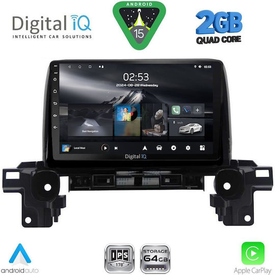 Digital IQ Car Audio System for Mazda CX-5 2017 (Bluetooth/USB/WiFi/GPS/Apple-Carplay/Android-Auto) with Touch Screen 9"