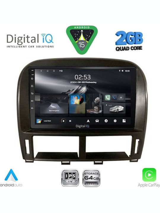 Digital IQ Car Audio System for Jaguar XF Lexus LS 2000-2006 (Bluetooth/USB/WiFi/GPS/Apple-Carplay/Android-Auto) with Touch Screen 9"