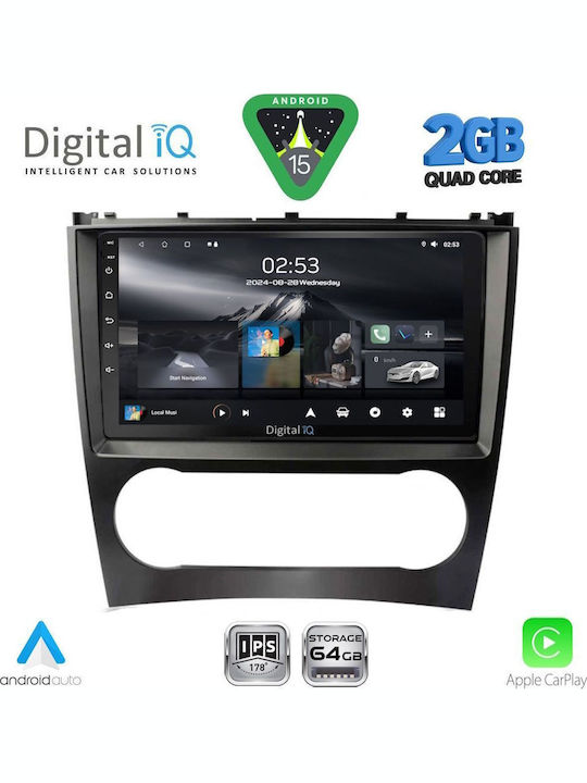 Digital IQ Car Audio System for Mercedes-Benz CLK Class 2004-2008 (Bluetooth/USB/WiFi/GPS/Apple-Carplay/Android-Auto) with Touch Screen 9"
