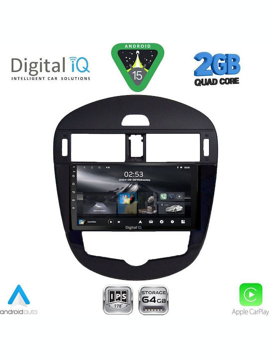 Digital IQ Car Audio System for Nissan Pulsar 2014-2020 with Clima (Bluetooth/USB/WiFi/GPS/Apple-Carplay/Android-Auto) with Touch Screen 9"