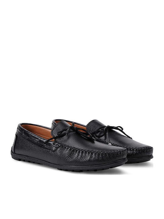 Leder Herren Mokassins in Schwarz Farbe