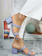 Mules mit Absatz in Lila Farbe
