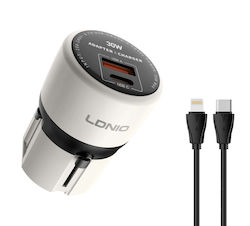 Ldnio Q2319 Wand-Adapter 30W mit Kabel USB-C - Lightning Ldnio Q2319 Wand-Adapter 30W mit Kabel USB-C - Lightning