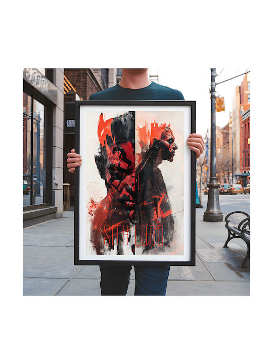 Poster Star Wars Darth Maul Mv305 21cm x 30cm Weißer Kunststoffrahmen