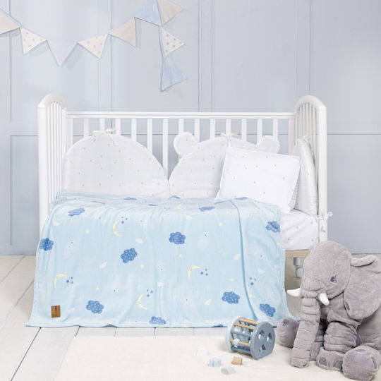 Nima Decke Kinderbett Vlies Hellblau 110x140cm