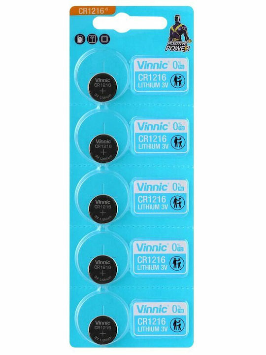 Vinnic Lithium Watch Battery CR1216 3V 1pcs