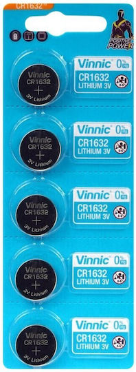 Vinnic Μπαταρίες Λιθίου Ρολογιών CR1632 3V 5τμχ