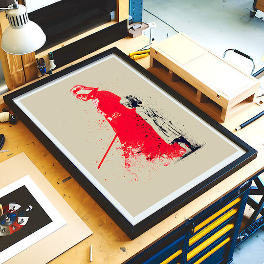 Poster Star Wars Darth Vader Banksy Art Mv304 21cm X 30cm Μαύρη Ξύλινη Κορνίζα