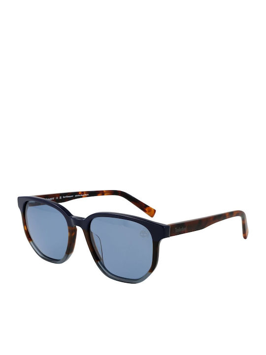 Timberland Men's Sunglasses with Brown Tartaruga Plastic Frame and Blue Lens TB9305-H 52D