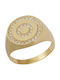 Chevalier Ring with Zircon made of Gold 14K