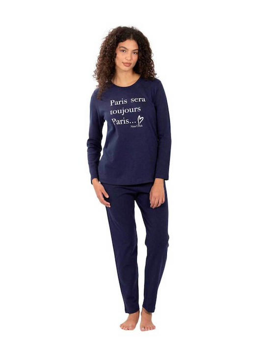 Nina Club Winter Women's Pyjama Set Blue