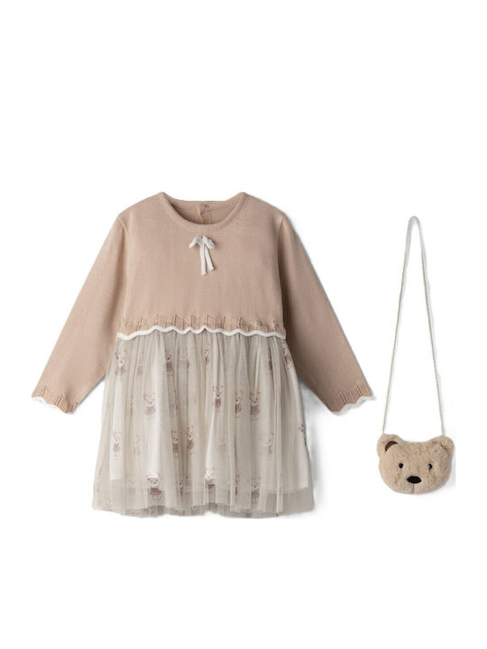 Evita Girls Dress Long Sleeve Knitted Set with ...