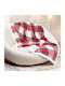 Nima Noelle Velvet Sofa Blanket 130x170cm Red White
