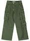 Kinder Schlaghose Cargo Stoff Khaki