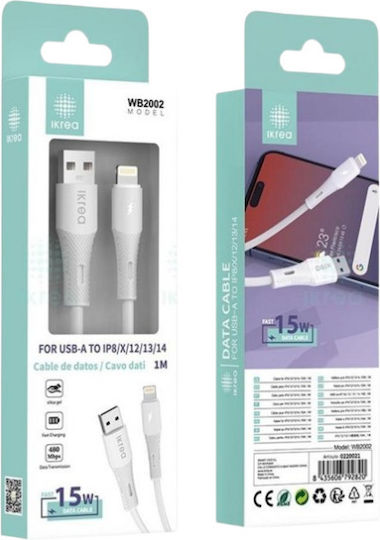 Ikrea USB-A zu Lightning Kabel 15W Weiß 1m