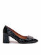 Patent Leather Pointed Toe Black Medium Heels