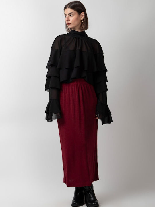 Midi Skirt Bordeaux