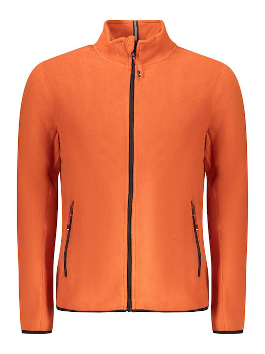 Men's Fleece Cardigan Orange