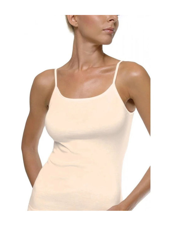 Helios Beige Γυναικείο Φανελάκι με Τιράντα