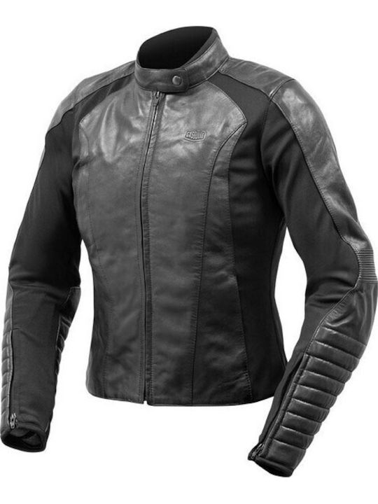Gasoline CE Feline Winter Damen Motorradjacke Leder Schwarz BLFEL11