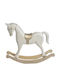Kippendes Keramikpferd Weiß-Gold 6 5cmy22cm