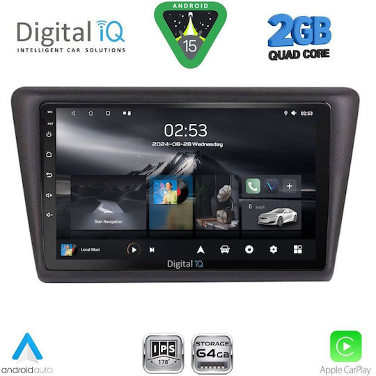 Digital IQ Ηχοσύστημα Αυτοκινήτου για Skoda Rapid 2014-2019 (Bluetooth/USB/WiFi/GPS/Apple-Carplay/Android-Auto) με Οθόνη Αφής 9"