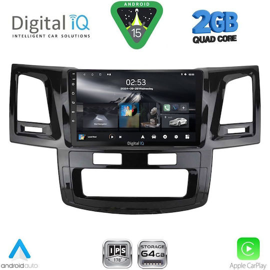 Digital IQ Car Audio System for Toyota Hilux 2005-2016 (Bluetooth/USB/WiFi/GPS/Apple-Carplay/Android-Auto) with Touch Screen 9"