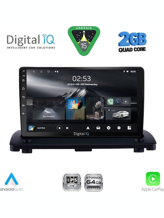 Digital IQ Car Audio System for Volvo XC 90 2002-2014 (Bluetooth/USB/WiFi/GPS/Apple-Carplay/Android-Auto) with Touch Screen 9"