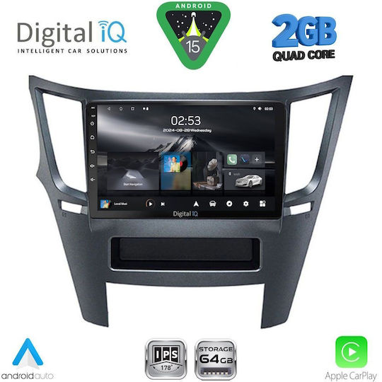 Digital IQ Car Audio System for Subaru Legacy / Outback 2009-2014 (Bluetooth/USB/WiFi/GPS/Apple-Carplay/Android-Auto) with Touch Screen 9"