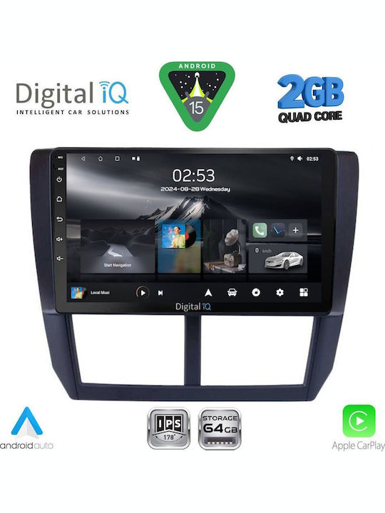 Digital IQ Car Audio System for Subaru Forester / Impreza 2008-2013 (Bluetooth/USB/WiFi/GPS/Apple-Carplay/Android-Auto) with Touch Screen 9"