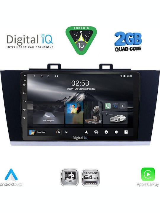Digital IQ Car Audio System for Subaru Legacy / Outback 2014-2019 (Bluetooth/USB/WiFi/GPS/Apple-Carplay/Android-Auto) with Touch Screen 9"