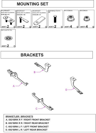 Side Step Brackets Dma Suzuki Sx4 S-Cross 2017-2021 Suv Jy Sx4 S-Cross 2021 Suv Jyb