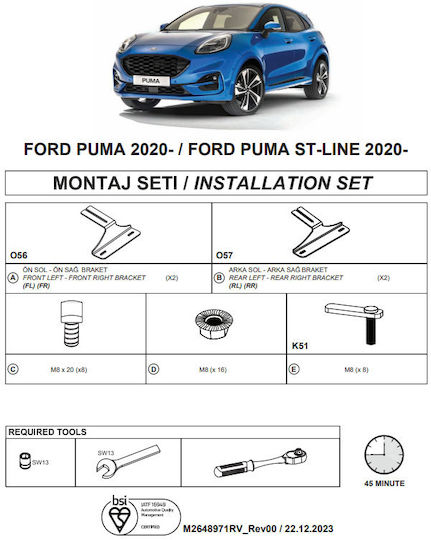 Suporturi Laterale Pași Dma Ford Puma 2020 Suv I