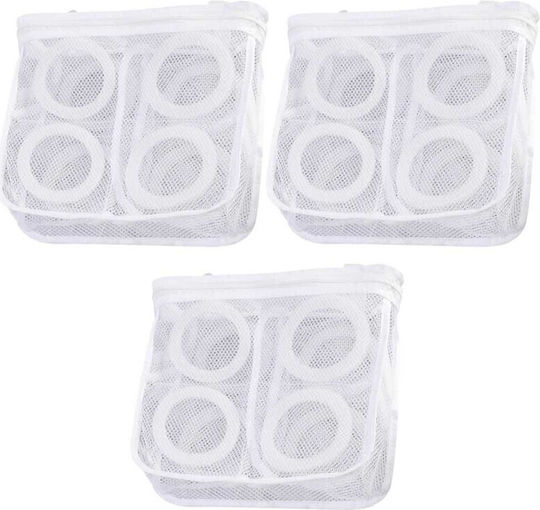Set 3 Small-sized Bags Washing Drying Shoes Clothes Polyester 28 X 27 Cm White Set 3 Small-sized Bags Washing Drying Shoes Clothes Polyester 28 X 27 Cm White