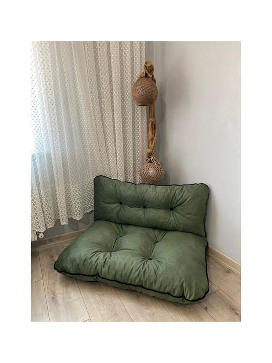 Set of Green Floor Bolsters Cell Pattern 70x95cm