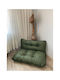 Set of Green Floor Bolsters Cell Pattern 70x95cm
