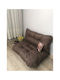 Set Of Floor Cushions Honeycomb Pattern Dark Brown 70x95cm