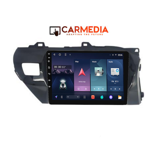 Carmedia Ηχοσύστημα Αυτοκινήτου για Toyota Hilux 2018 (Bluetooth/USB/WiFi/GPS/Apple-Carplay/Android-Auto) με Οθόνη Αφής 10"