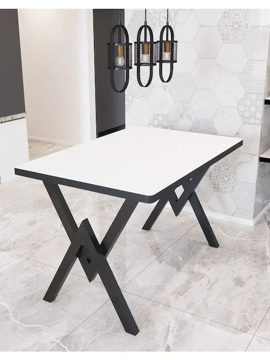 Kitchen Dining Room Wooden White Table 40×80×75cm