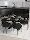 Expandable Kitchen Table 6 Chairs Black Marble 80x130cm
