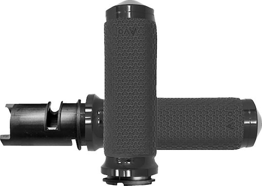 Avon Grips Γκριπ Τιμόνι 25,4mm Μήκος:12,4cm Memory Foam Diamond Knurled Medium No Flange No Waffle Throttle-by-wire Soft Mf-63a-ano-f24 Μαύρο