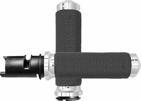 Avon Grips Motorradlenker und Lenkergewichte 25,4mm Länge 12,4cm Memory Foam Diamond Knurled Medium Ohne Flansch Ohne Waffel Gasgriff-zu-Draht Weiche Mf-63a-ch-f24 Silber Chrom