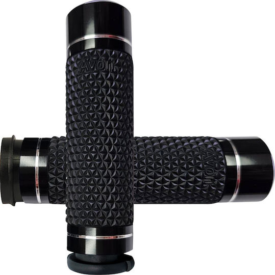 Avon Grips Γκριπ Τιμόνι 25,4mm K25 Diamond Knurled No Flange Throttle-by-wire Soft K25-ano-fly Μαύρο